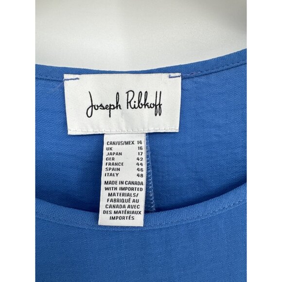Joseph Ribkoff Womens top tunic High low Hem Blouse Size Large  Blue Loose Fit - Picture 2 of 5